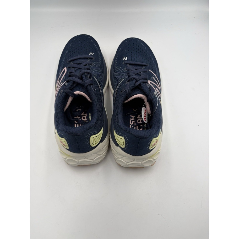 New Balance Fresh Foam Men's Navy Pink Low Top Lace-Up Running Sneakers - Picture 3 of 8